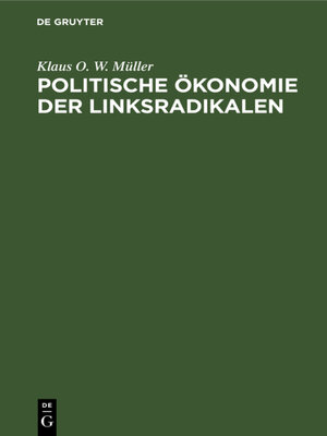 cover image of Politische Ökonomie der Linksradikalen